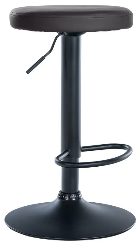 Banco de bar Ponte em couro sintético e com estrutura preta 38,5 x 60-81 x 38,5 cm Preto