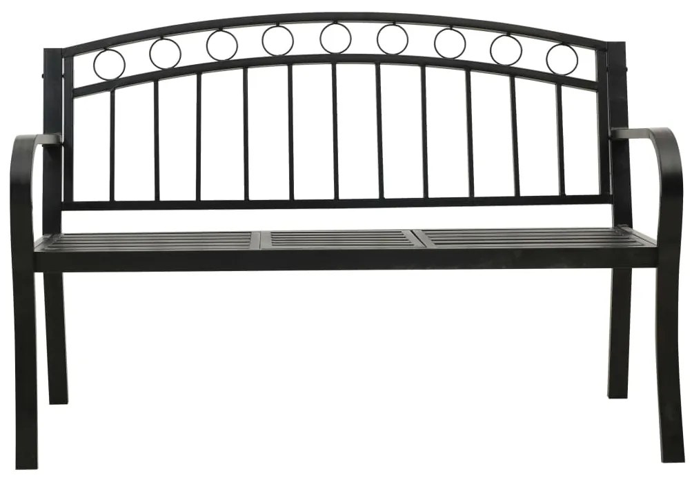 Banco de jardim com mesa 120 cm aço preto