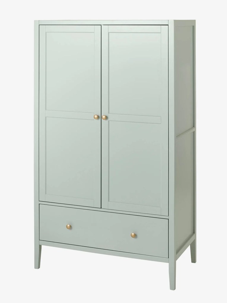 Agora -20% | Roupeiro com 2 portas, tema Parisiense verde claro liso
