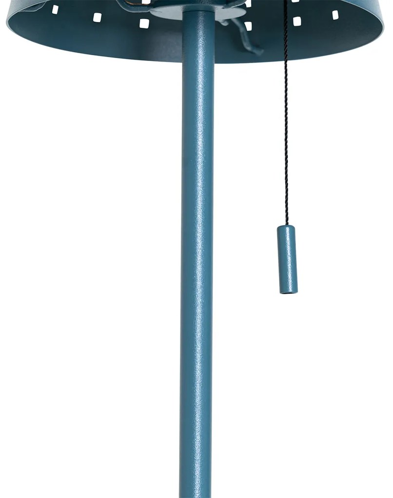 Candeeiro de pé exterior azul com LED regulável em 3 etapas a energia solar - Ferre Design