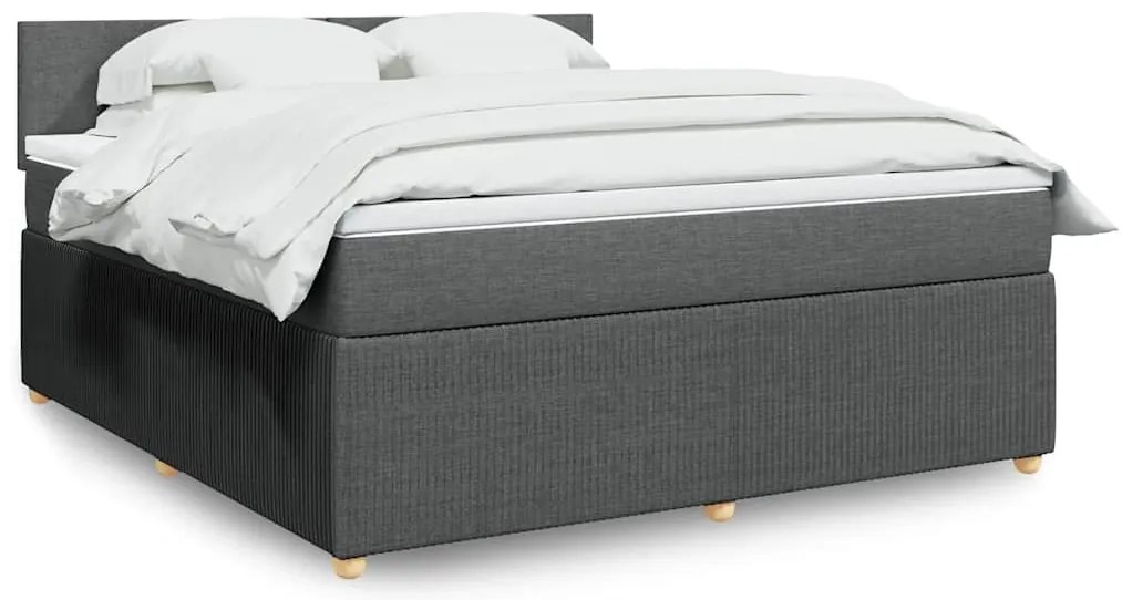 vidaXL Cama com molas/colchão 180x200 cm tecido cinzento-escuro
