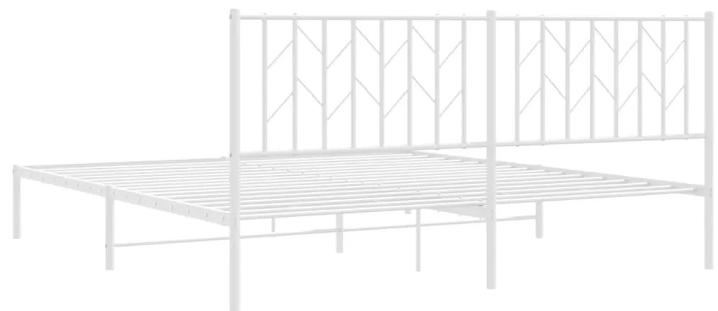 Estrutura de cama com cabeceira 180x200 cm metal branco