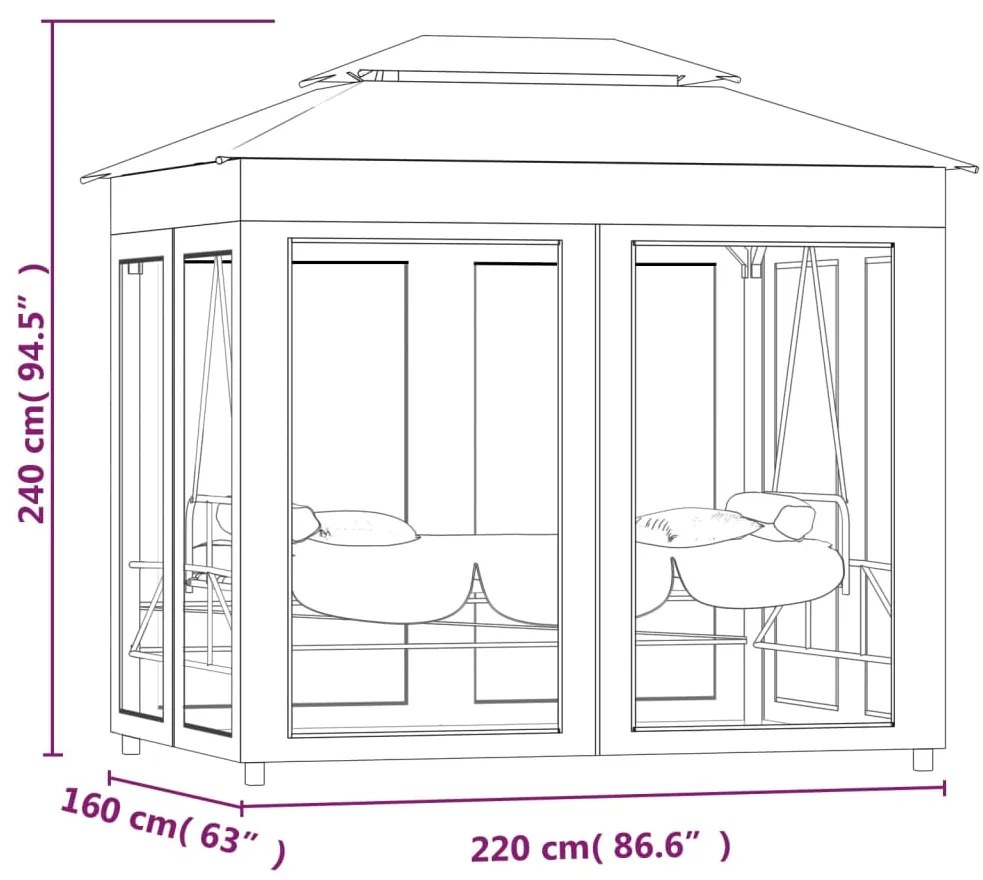 Gazebo com baloiço conversível branco nata