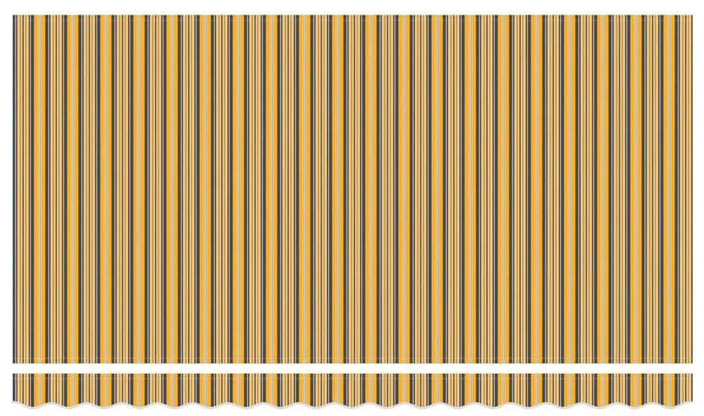 Toldo Retrátil Manual Amarelo e Laranja e Branco