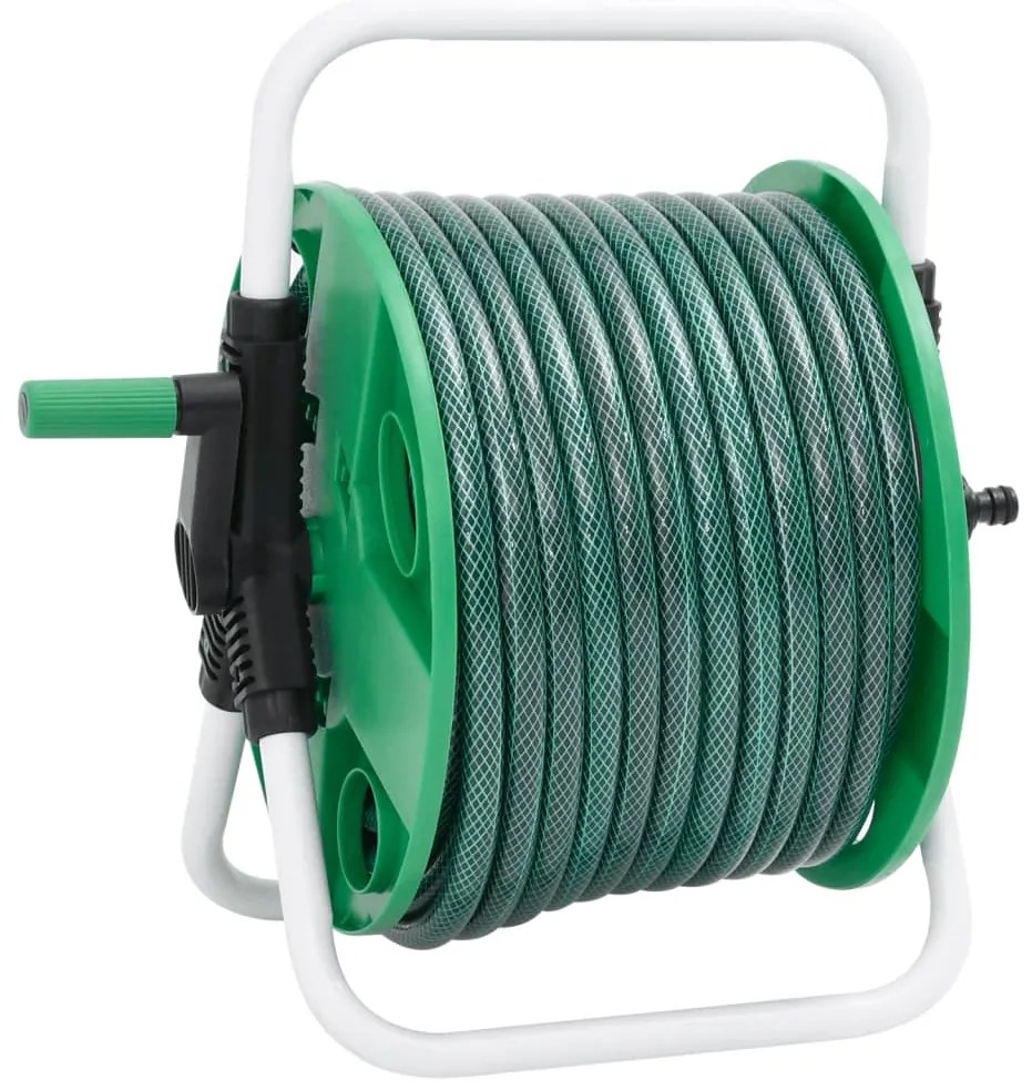 Enrolador independente com mangueira de 30 m PVC verde