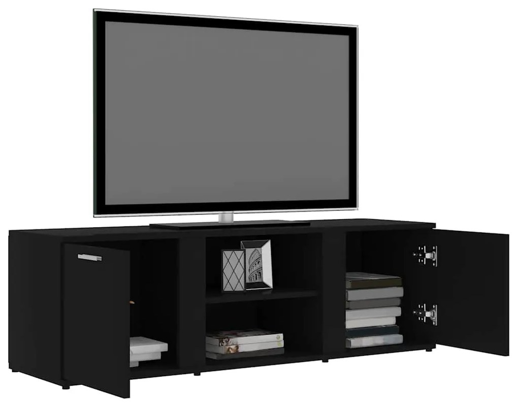 Móvel de TV 120x34x37 cm derivados de madeira preto