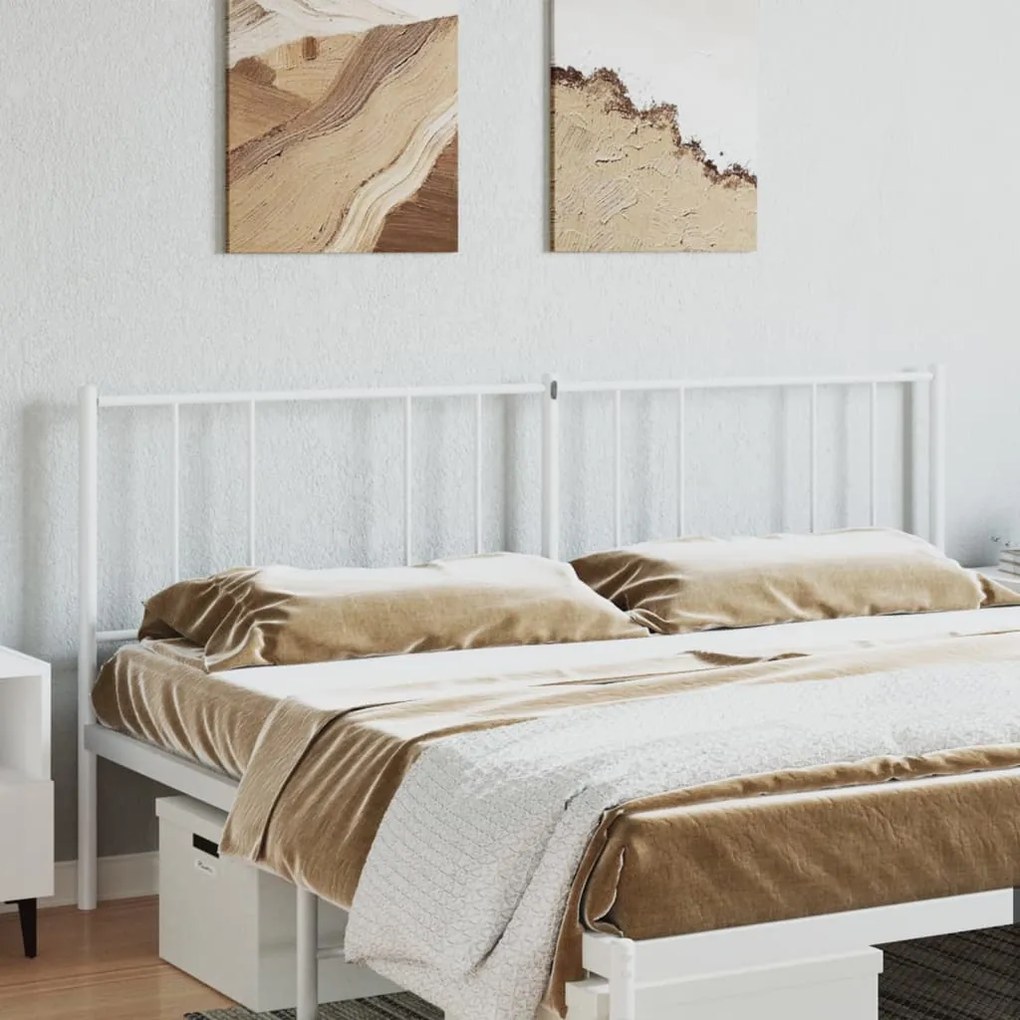Cabeceira de cama 200 cm metal branco