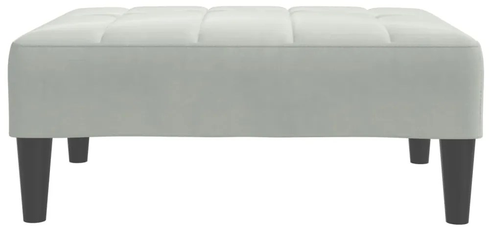 Apoio de pés 77x55x31 cm veludo cinzento-claro