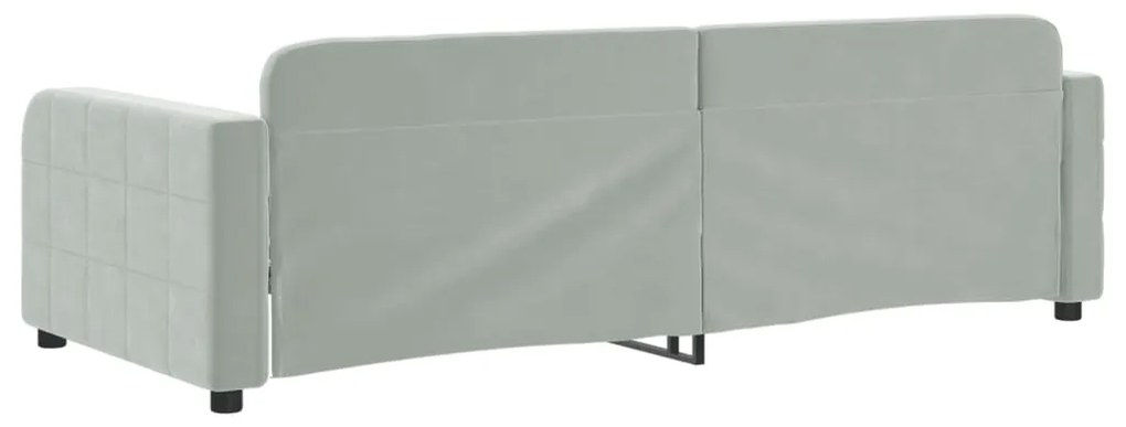 Sofá-cama 90x190 cm veludo cinzento-claro