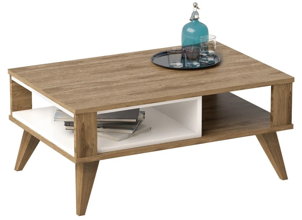 Mesa de Centro Ionis – Carvalho Branco – 90 x 40 x 60 cm