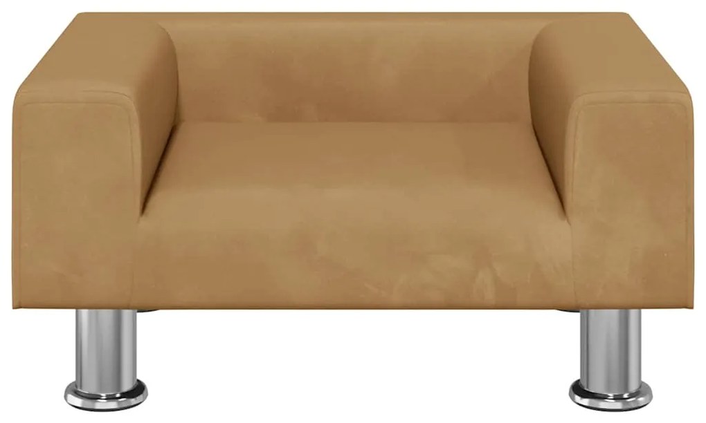 Cama para cães 50x40x26,5 cm veludo castanho