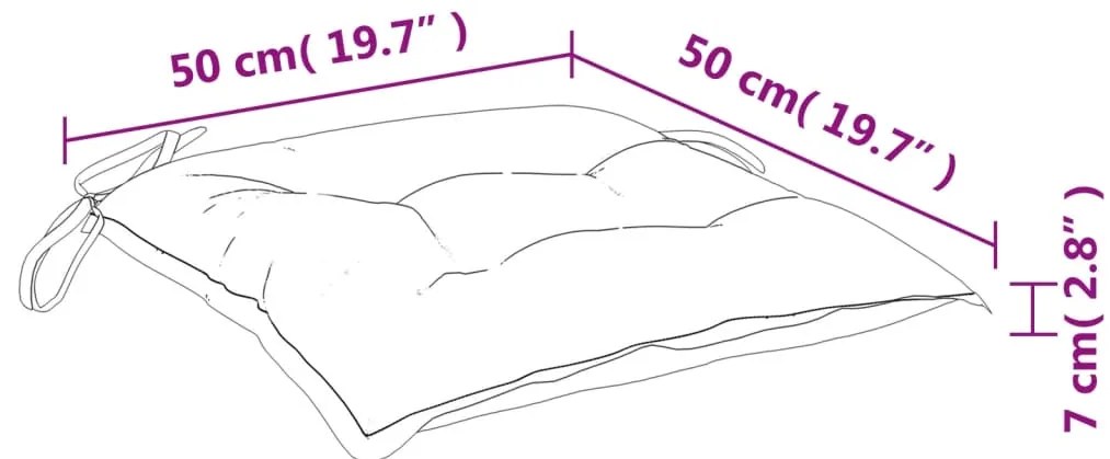 Almofadões p/ cadeira 6 pcs 50x50x7 cm tecido padrão folhas