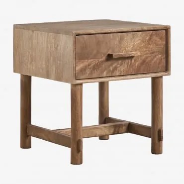 Pack De 2 Mesas De Cabeceira Quadradas 45x45 Cm Em Madeira De Manga Aloma Madeira De Manga - Sklum