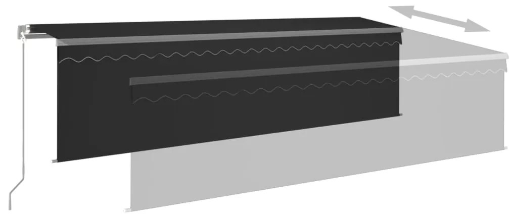 Toldo retrátil manual com estore 5x3 m antracite