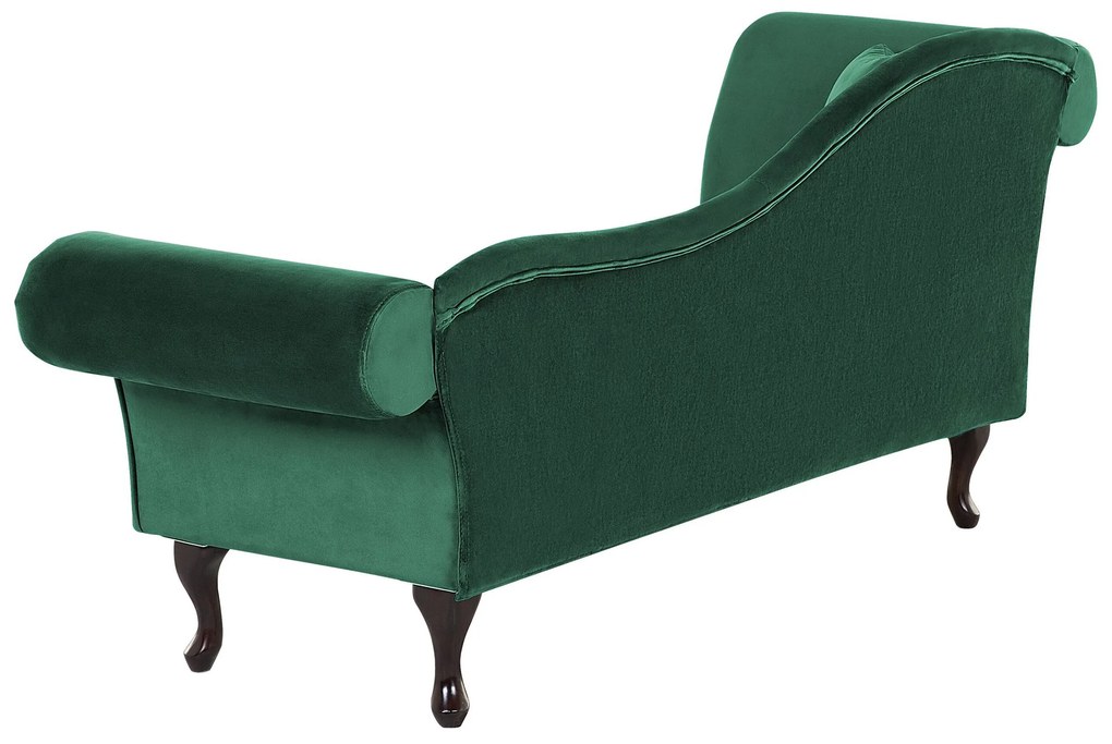 Chaise-longue em veludo verde escuro versão à esquerda LATTES Beliani