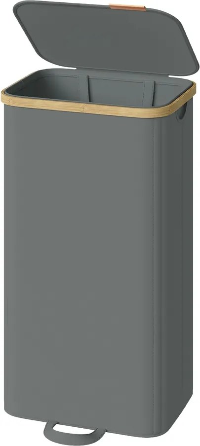 Cesto de roupa suja com tampa, 100L, 42 x 32 x 75 cm Cinzento