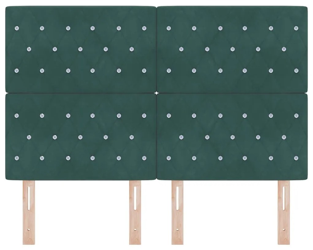 Cabeceira LED Verde Escuro 80 cm com Veludo