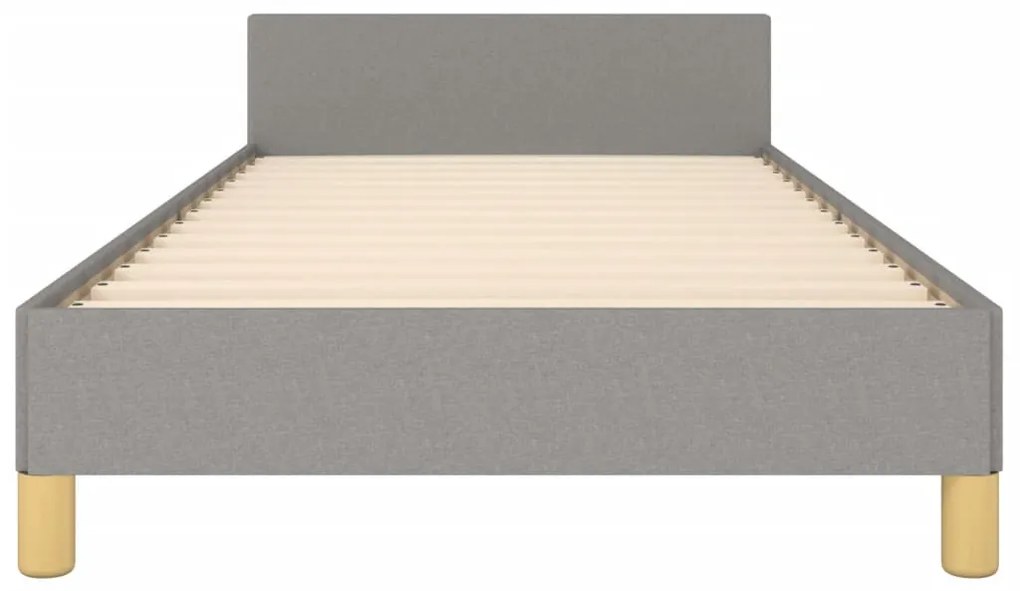 Estrutura de cama sem colchão 90x200 cm tecido cinzento-claro