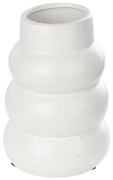 Vaso de cerâmica grés branca 22 cm PIREAS Beliani