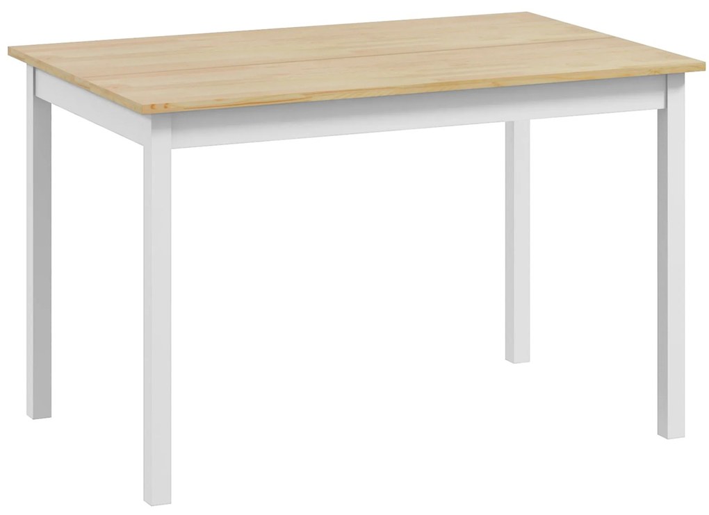 HOMCOM Mesa de Jantar Mesa de Cozinha Estrutura em Madeira Maciça 4 Pessoas estilo Vintage 120 cm Natural e Branco | Aosom Portugal