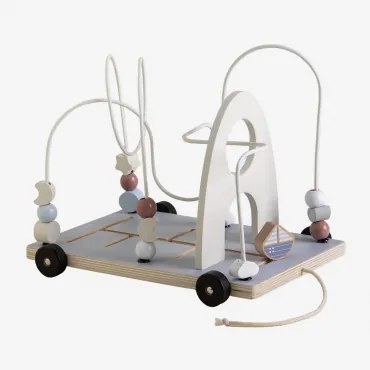 Laberinto De Contas Em Madeira Pedrys Kids Branco - Sklum