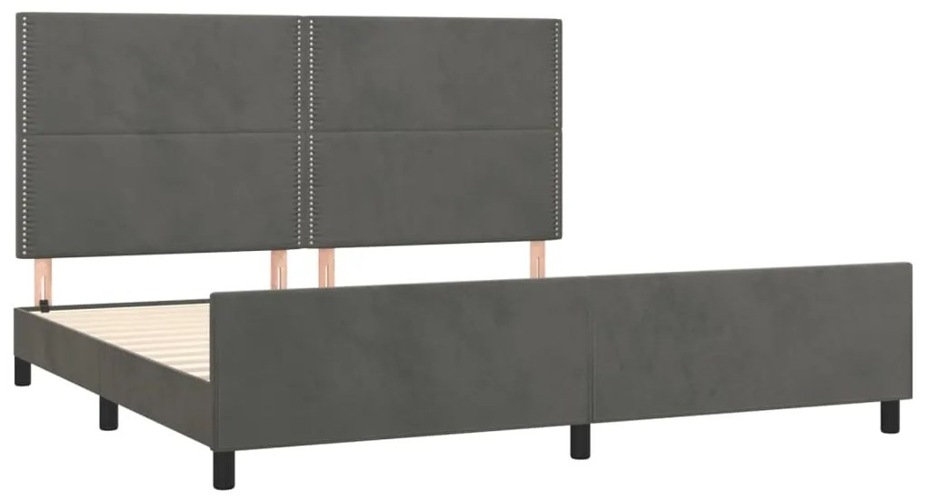 Estrutura de cama sem colchão 200x200 cm veludo cinzento-escuro