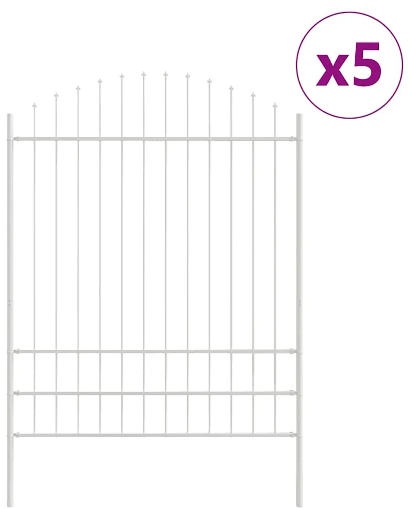 Cerca de Jardim com Arco Branco 8,5x2 m em Aço