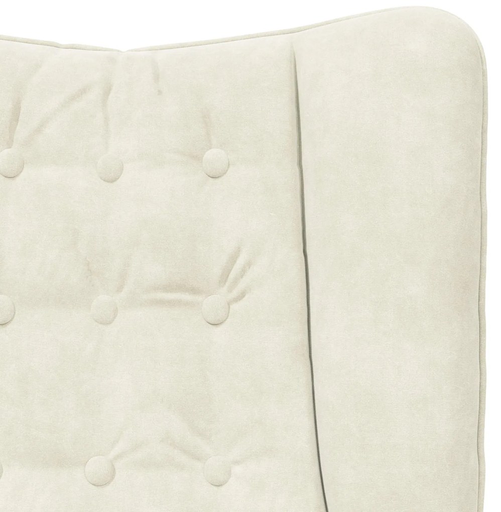 Poltrona Relaxante em Veludo Creme
