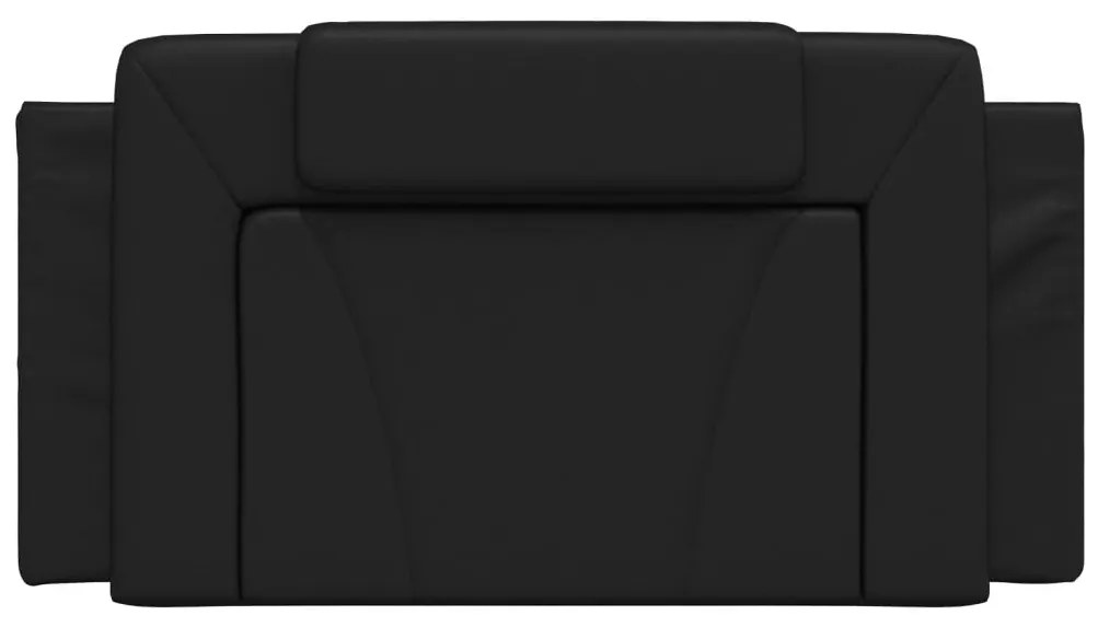Almofadão de cabeceira 100 cm couro artificial preto