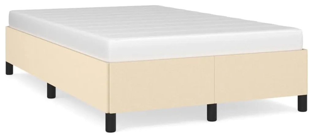 vidaXL Estrutura de cama sem colchão 120x190 cm tecido creme