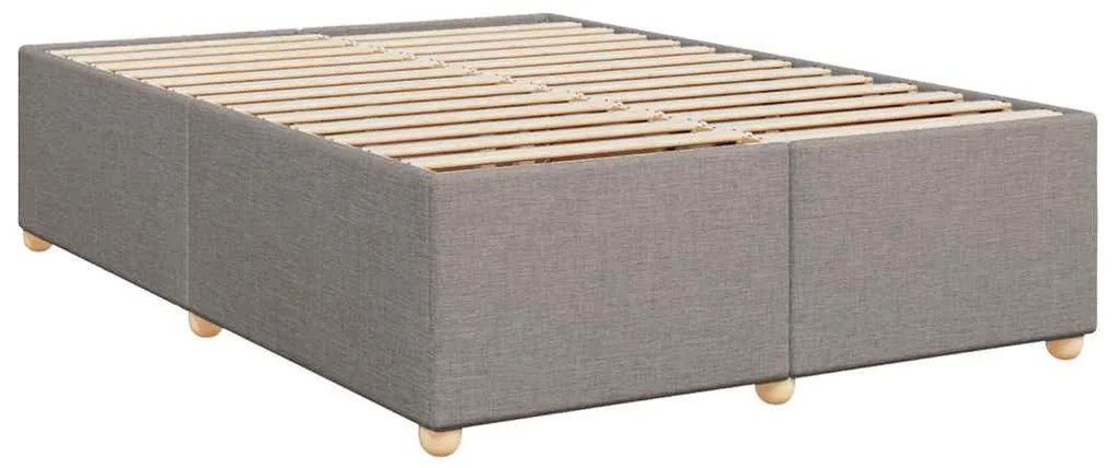 Cama com molas/colchão 140x190 cm tecido castanho-acinzentado