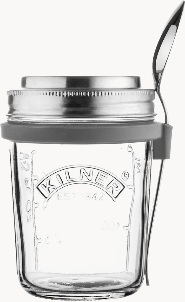 Frascos para pequeno-almoço com colher Kilner, conjunto de 4