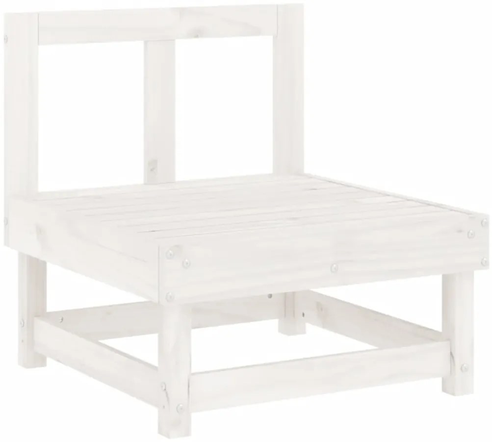 6 pcs conjunto lounge de jardim pinho maciço branco
