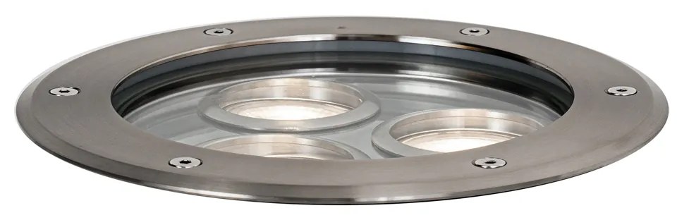 Projetores de chão modernos em aço 3 luzes IP65 - Tribus