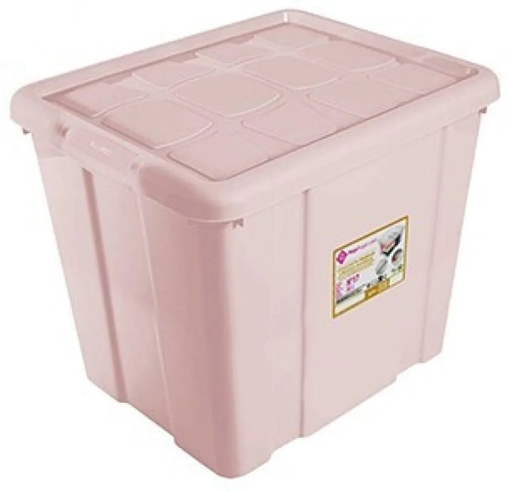 Caixa Arrumos Plástico New Box 35l 42.2X35X35.5cm Rosa