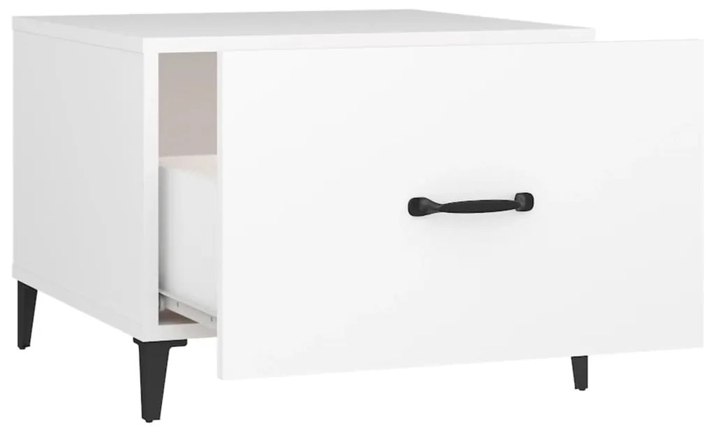 Mesa de centro com pernas de metal 50x50x40 cm branco