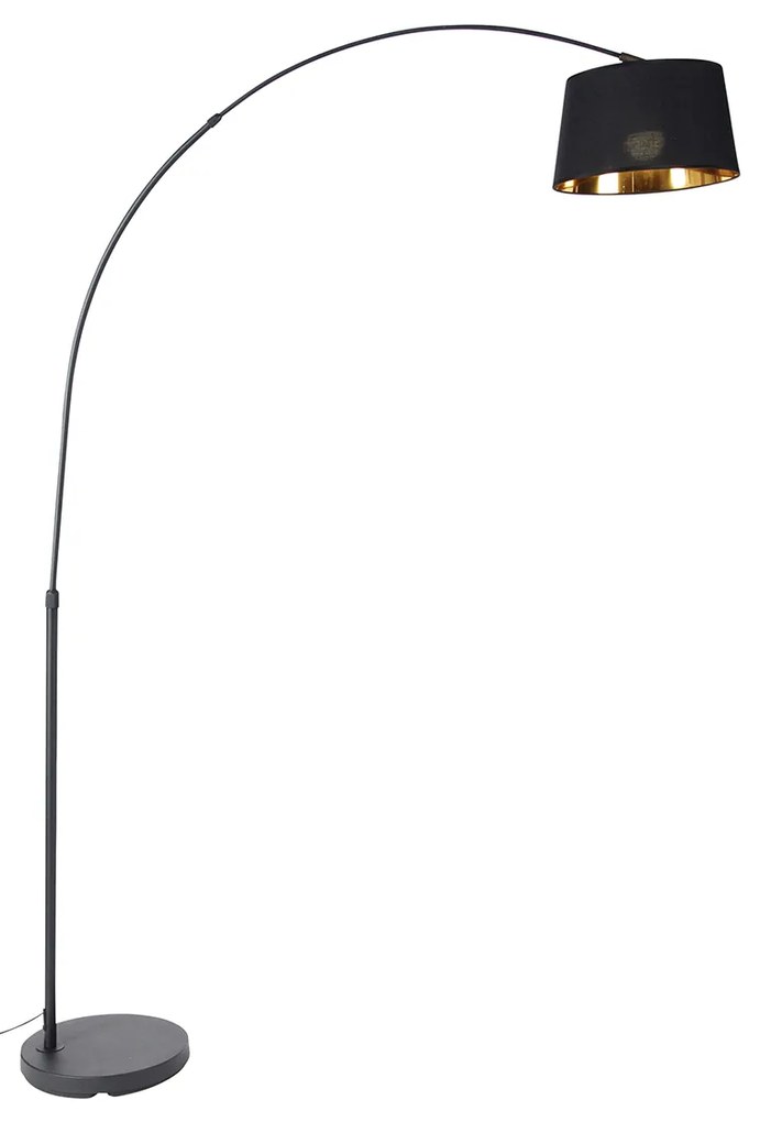 LED Candeeiro de Arco Inteligente Preto com Dourado incl. Wifi A60 - Arc Basic Moderno