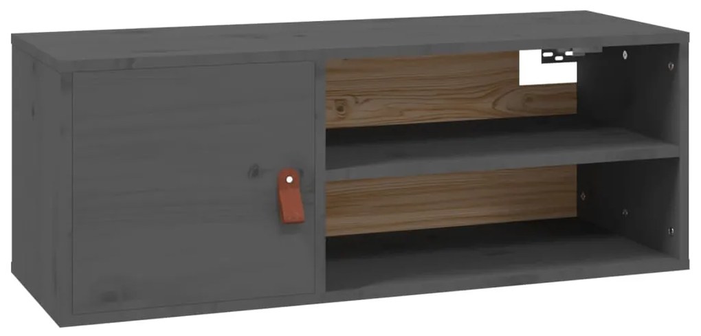 Armários de parede 2 pcs 80x30x30 cm pinho maciço cinzento