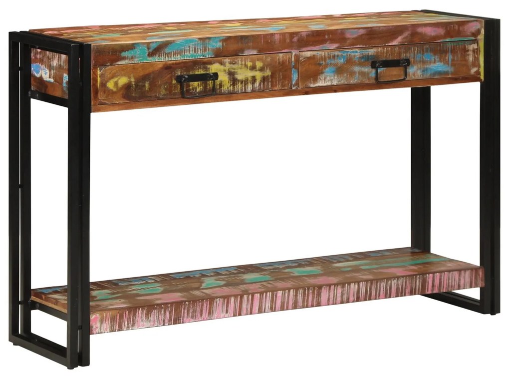 Mesa de Consola vidaXL Multicolorido 120x33x75 cm Madeira Recuperada