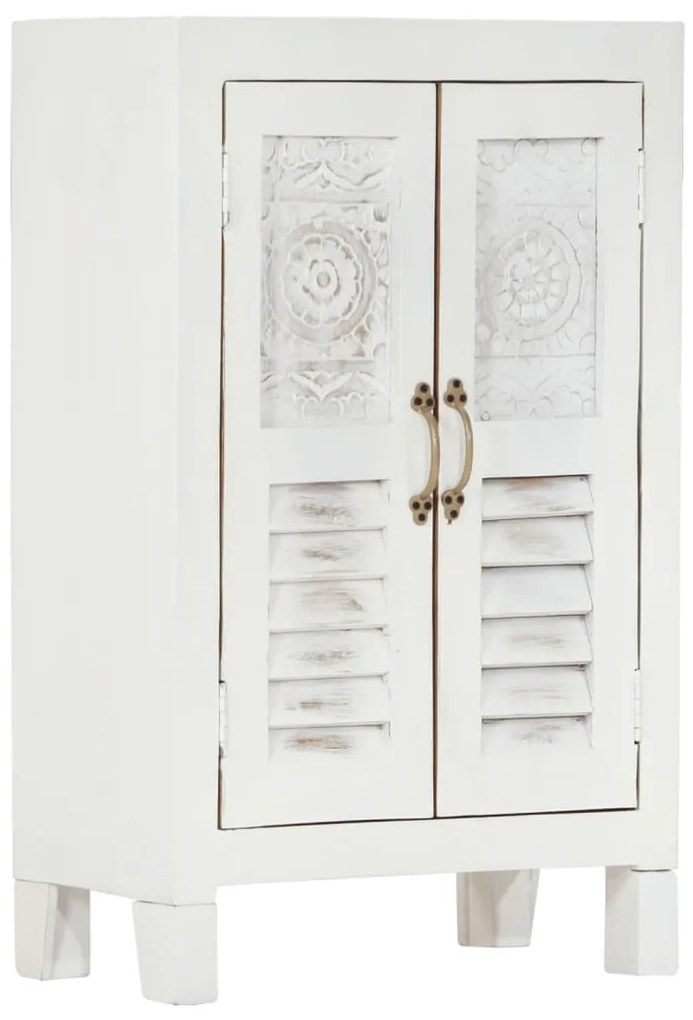 Aparador 55x30x90 cm madeira de acácia maciça branco