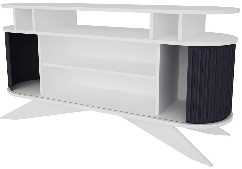 Aparador Stor – Branco/Antracite – 150x43x75 cm