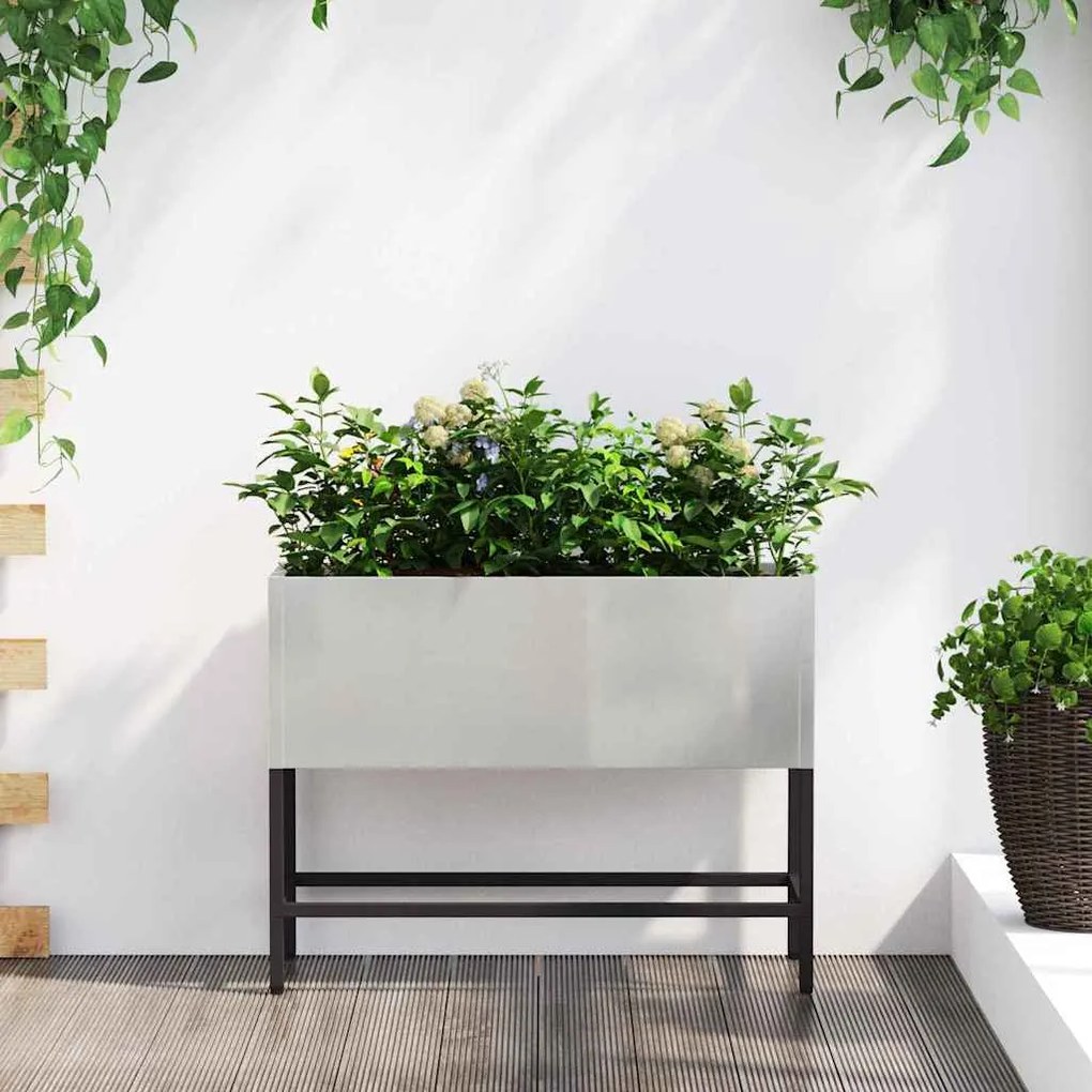 Horta Elevada vidaXL 60x26x45 cm Aço Inoxidável