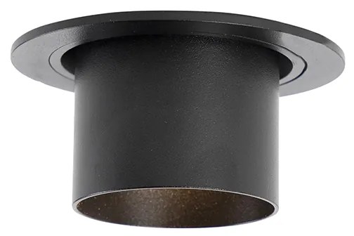 Foco embutido moderno preto redondo inclinável - Installa