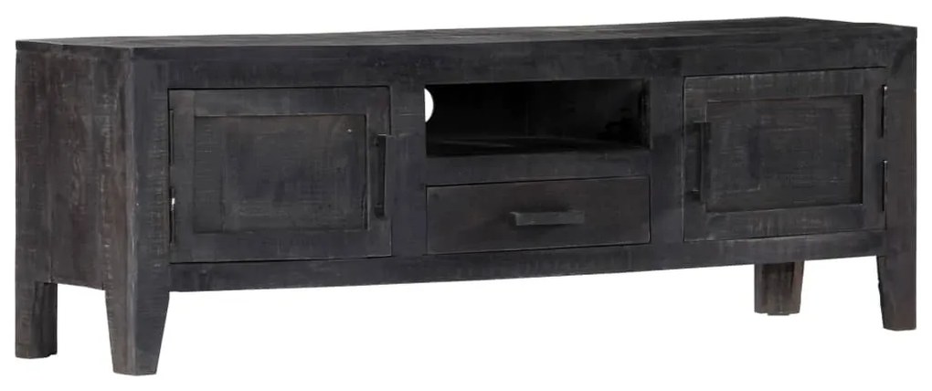 Móvel de TV 118x30x40 cm madeira de mangueira maciça preto