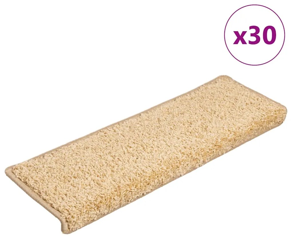 Tapetes de escadas 30 pcs 65x21x4 cm castanho