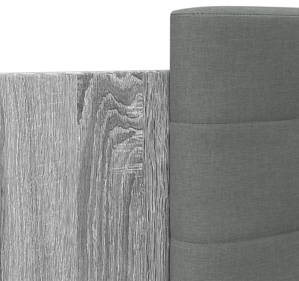 Estrutura de cama c/ cabeceira derivados madeira cinza sonoma