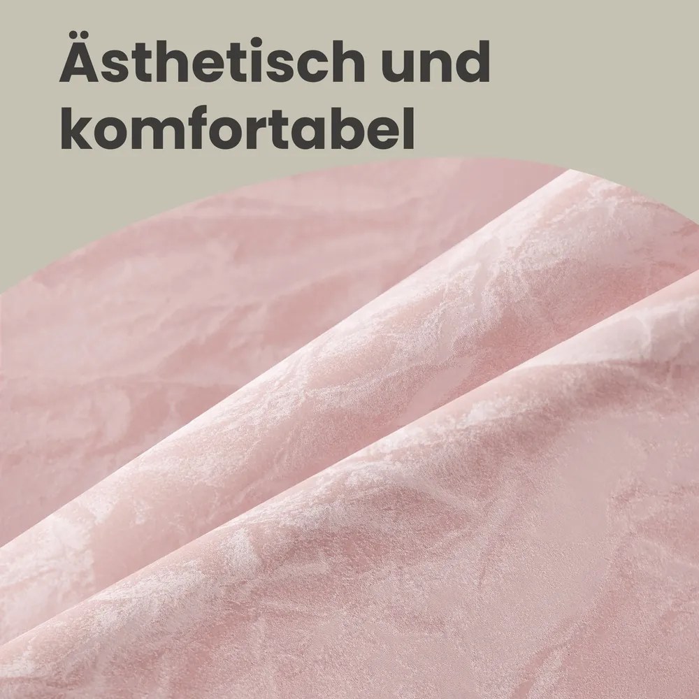 Banco de toucador 38 x 38 x (44-56) cm ajustável em altura rosa