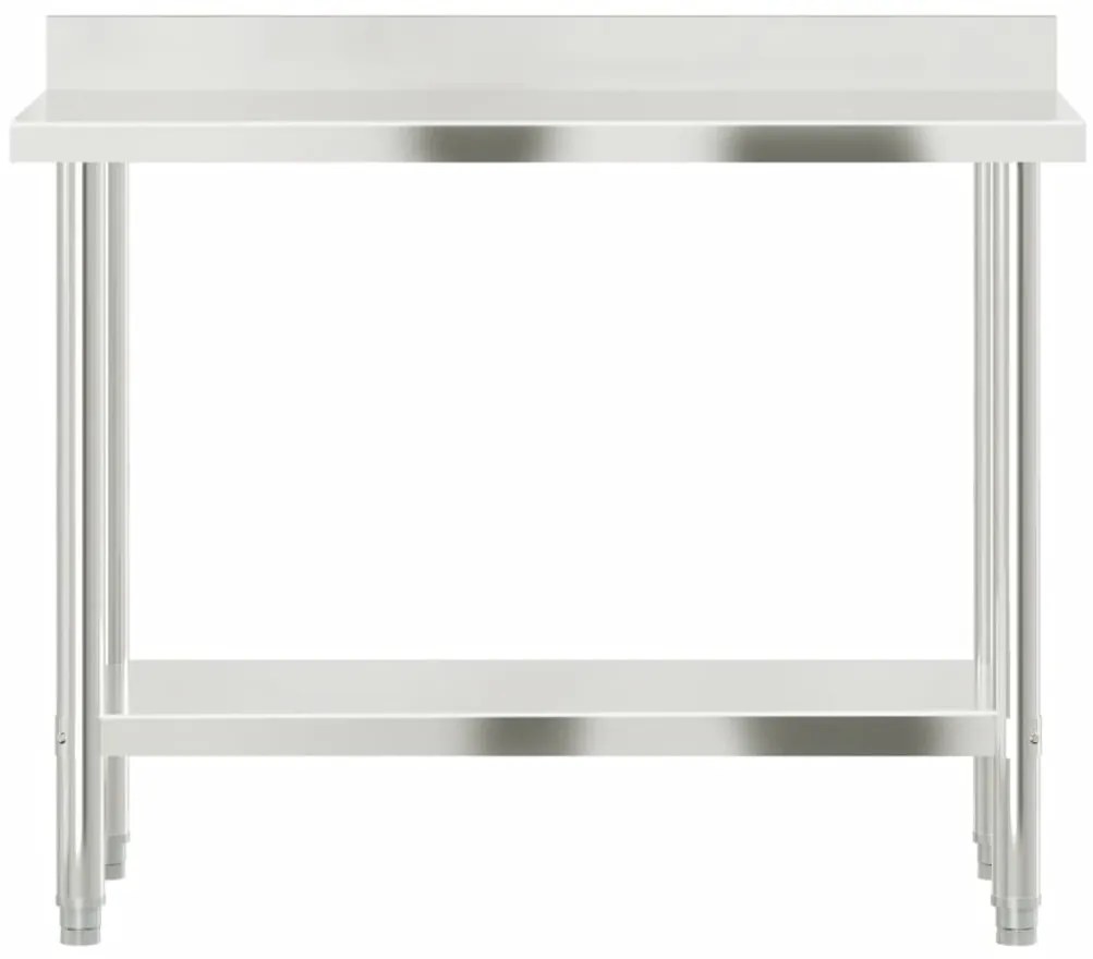 Mesa cozinha rebordo antissalpicos 110x55x93 cm aço inoxidável