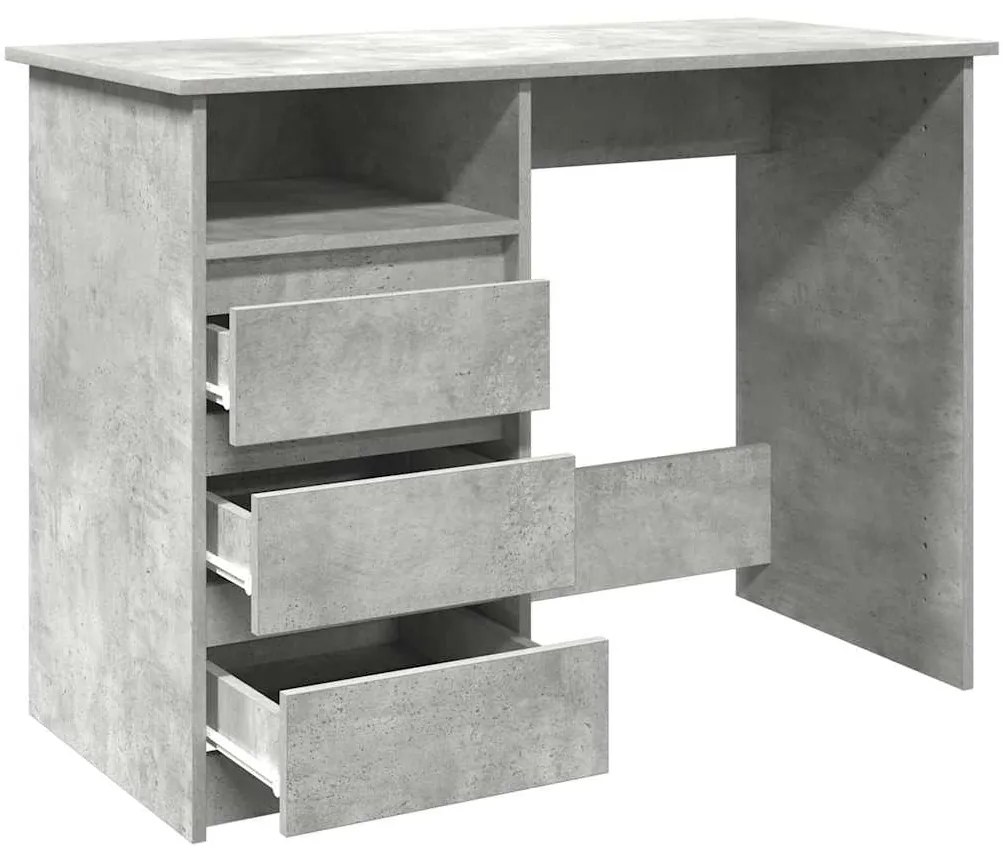 Secretária 102x50x75 cm derivados de madeira cinzento cimento