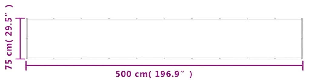 Tela de varanda 75x500 cm 100% poliéster oxford cinzento-claro
